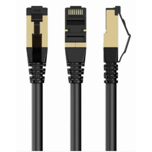 GEMBIRD PP8-LSZHCU-BK-15M – S/FTP Cat. 8 LSZH propojovací kabel, černý, 15 m