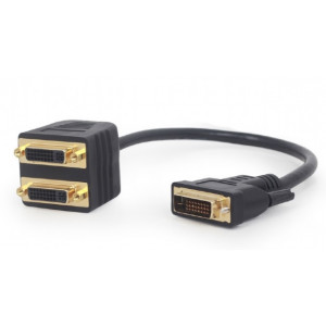 GEMBIRD A-DVI-2DVI-01 Adaptér/rozdvojka DVI-D samec na 2× DVI-D samice – 0,3 m, černý