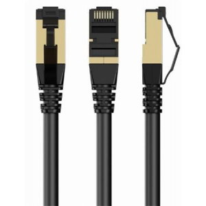GEMBIRD PP8-LSZHCU-BK-0.5M – S/FTP Cat. 8 patch kabel s LSZH pláštěm, černý, 0,5 m