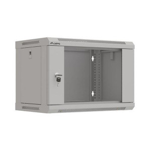 LANBERG 19" RACKOVÁ SKŘÍŇ PRO MONTÁŽ NA STĚNU 6U/540X350 (FLAT PACK) S PROSKLENÝMI DVEŘMI ŠEDÁ