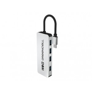 Green Cell USB-C 4v1 HUB (4×USB 3.0) – rychlý přenos 5 Gb/s, hliníkové pouzdro