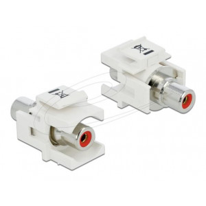 Delock Keystone modul RCA samice > RCA samice červená / bílý