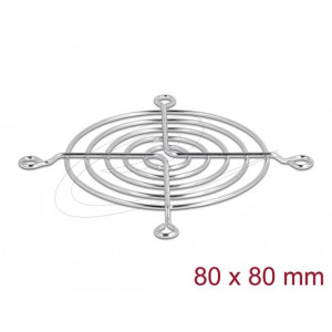 Delock Mřížka ventilátoru, 80 x 80 mm, stříbrná