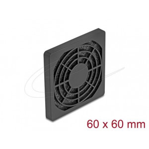 Delock Rošt ventilátoru s protiprachovým filtrem, rozměr 60 x 60 mm, černý