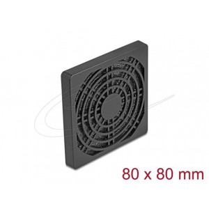 Delock Rošt ventilátoru s protiprachovým filtrem, rozměr 80 x 80 mm, černý
