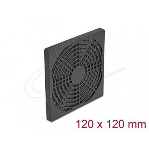 Delock Rošt ventilátoru s protiprachovým filtrem, rozměr 120 x 120 mm, černý
