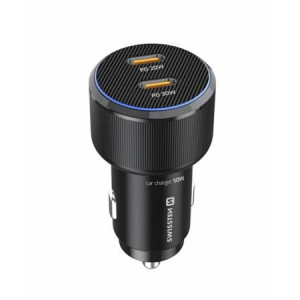 SWISSTEN CL ADAPTÉR 2x USB-C PD, 50W ČERNÝ 