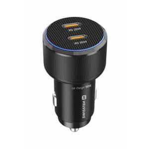 SWISSTEN CL ADAPTÉR 2x USB-C PD, 50W ČERNÝ + KABEL USB-C / USB-C, 1 M