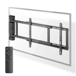 Nedis TVWM5860BK - Motorizovaný TV pro montáž na stěnu | 32-75" | Max. 50 kg | Otočné | Dálkově ovládané | Ocel | Černá