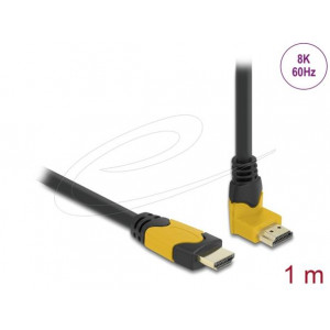 Delock High Speed HDMI kabel samec přímý na samec 90° pravoúhlý nahoru 48 Gbps 8K 60 Hz 1 m