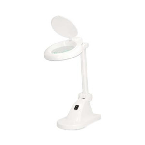 Nedis MAGLE1WT - Zvětšovací stolní lampa| Čočka: 3 + 12 Diopter | 6500 K | 6 W | 400 lm | Bílá