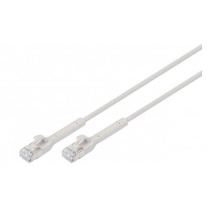 DIGITUS CAT 6A F-FTP ohebný propojovací kabel, Cu, TPE-LSZH AWG 32/7, délka 0.5 m, šedá