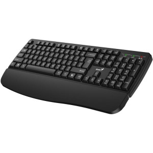 Genius KB-7123, Klávesnice, bezdrátová, 2,4GHz, mini USB přijímač, ergo. podložka, CZ+SK layout, Copilot klávesa, černá