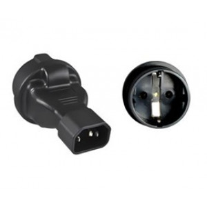 Premium Cord Adaptér IEC C14 male na SCHUKO CEE 7/3 female, napětí 230V, max.proud 10A