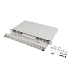 LANBERG 19" 1U OPTICKÝ PATCH PANEL 24XSC DUPLEX / 24XLC QUAD ŠEDÝ + PŘÍSLUŠENSTVÍ