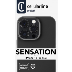 Ochranný silikonový kryt Cellularline Sensation pro Apple iPhone 13 Pro Max, černý