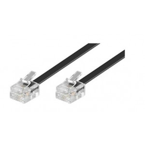 PremiumCord Kabel telefonní rovný 6P4C plug - 6P4C plug 6m - černý