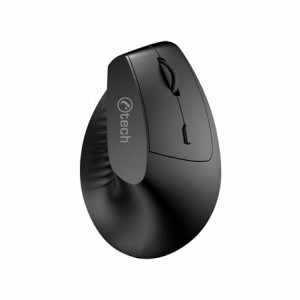 C-TECH myš VEM-15, vertikální, Dual mode, bezdrátová, BT5.0 + 2,4GHz, 1600DPI, baterie 400 mAh, černá