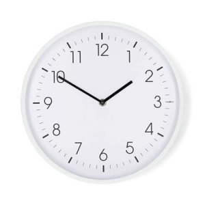 Nedis CLWA1226WT - Nástěnné hodiny | Průměr: 300 mm | Plast | Tichý pohyb | Bílá
