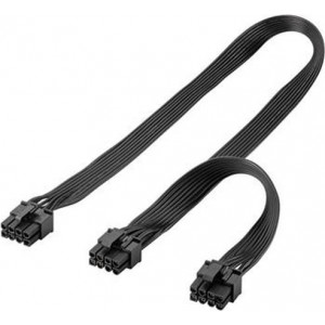 PremiumCord Napájecí kabel 8 kolíkový Male na duální 6+2 Male pro PCIe karty