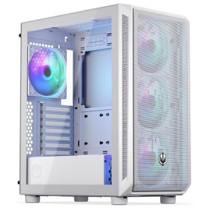 Endorfy Arx 500 White ARGB Skříň,Mid. tower,bez zdr.,ATX,2× USB, 1× USB-C, 4× 140mm ARGB vent.,mesh panel,průhledná bočnice, bílá