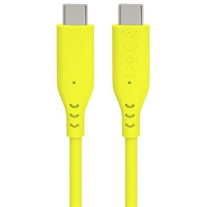 PremiumCord Silikonový kabel s konektory USB-C 60W 480Mbps žlutý extra měkký 1,5m