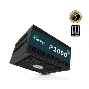 EVOLVEO P1000 zdroj 1000W, 80+ PLATINUM, ATX 3.1, aPFC, 140 mm ventilátor, 3 roky záruka, černý