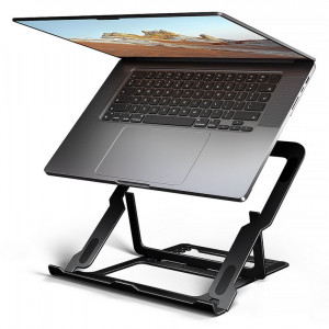 AXAGON STND-LAB hliníkový stojan na notebook 10"-17.3" nastavitelná výška, černý
