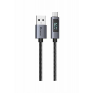 SWISSTEN LCD KABEL USB-A / USB-C 1,5 M ČERNÝ