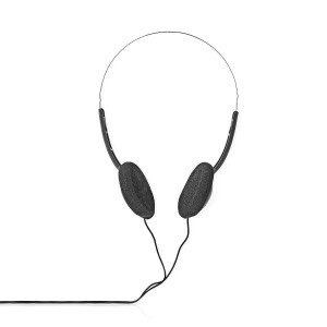Nedis HPWD1101BK - Kabelová Sluchátka | Přes Uši | 3,5 mm | Délka kabelu: 1.20 m | Černá