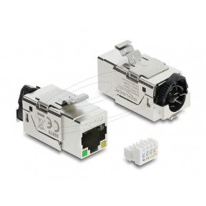 Delock Modul Keystone RJ45, zásuvka Cat.6A, STP, s LED indikací PoE