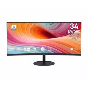 MSI monitor PRO MP341CQ E12, 34" VA zakřivený /3440x1440 (UWQHD)/120Hz/1ms/2 x HDMI/DP/černý