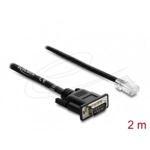 Delock Sériový adaptérový kabel RS-232/422/485 ze zástrčky Sub-D 9 na zástrčku RJ45, 2 m