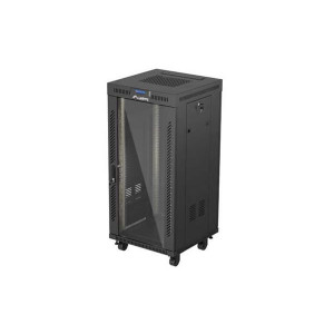 LANBERG INSTALAČNÍ RACK 19" 24U 600X600 ČERNÉ SKLENĚNÉ DVEŘE LCD (FLAT PACK) V2