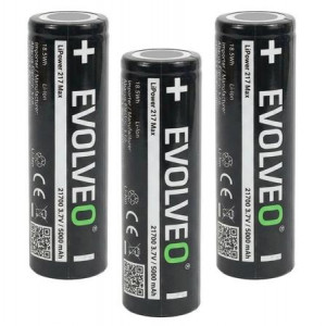 EVOLVEO LiPower 217 Max 5000 – Li-ion baterie 21700 (3.7 V / 5000 mAh) 3 ks