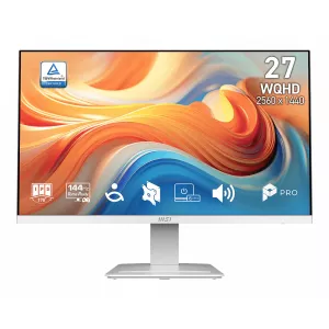 MSI monitor PRO MP273QW E14, 27" IPS/2560 x 1440 (WQHD)/144Hz/1ms/DP/2x HDMI/bílá