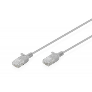 Digitus CAT 6 U-UTP slim patch cord, 1 m, šedý