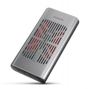 AXAGON EEM2-20GD, USB-C 20Gbps externí box pro dva M.2 NVMe SSD s funkcí klonování