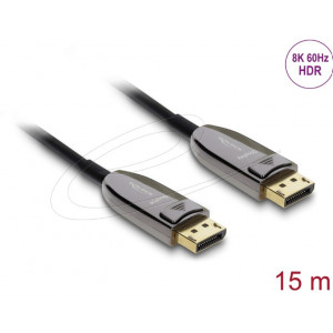 Delock Aktivní optický kabel DisplayPort 2.1 8K 60 Hz 40 Gbps 15 m
