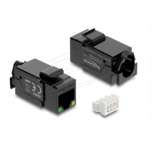 Delock Modul Keystone RJ45, zásuvka Cat.6A, UTP, s LED indikací PoE