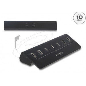 Delock USB 10 Gbps Hub se 3 porty USB Type-C™ a 4 porty USB Typ-A