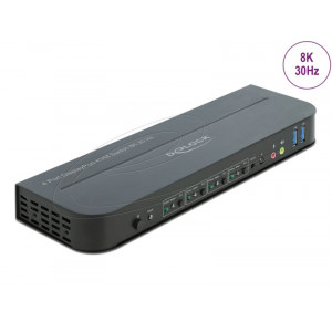 Delock DisplayPort 1.4 KVM Switch 8K 30 Hz with USB 5 Gbps and Audio