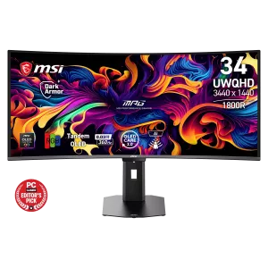 MSI Gaming monitor MPG 341CQR QD-OLED X36, 34" QD-OLED zakřivený/3440x1440(UWQHD)/360Hz/0,03ms/2xHDMI/DP/USB-A,B,C/Výšk.
