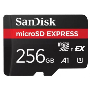 SanDisk Express microSD Card, 256GB Up to 880MB/s Read, Up to 650MB/s Write, 210MB/s Sustained Write, U3, C10