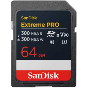 SanDisk Extreme PRO, 64GB SD UHS-II (V90)