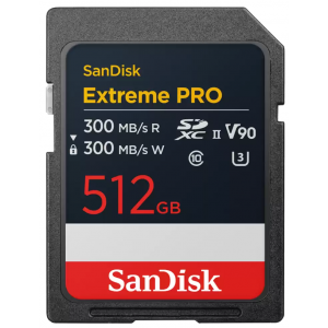 SanDisk Extreme PRO, 512GB SD UHS-II (V90)