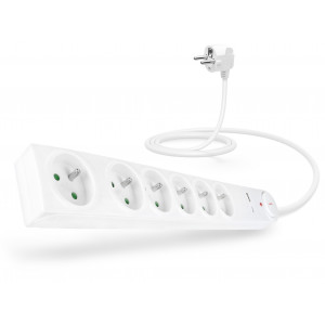 CONNECT IT prodlužovací kabel s přepěťovou ochranou ,6 zásuvek, 1,5 m (bíla)