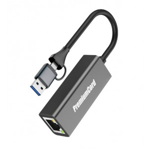 PremiumCord Adapter USB-C a USB-A na Gigabit 10/100/1000Mbps 15cm