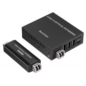 PremiumCord USB 3.2 5Gbps Super-speed 4-portový 150m Multi-mode optický extender