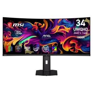 MSI Gaming monitor MAG 341CQP QD-OLED X28, 34" QD-OLED zakřivený/3440x1440(UWQHD)/280Hz/0,03ms/2xHDMI/DP/USB-C/Výšk.nast